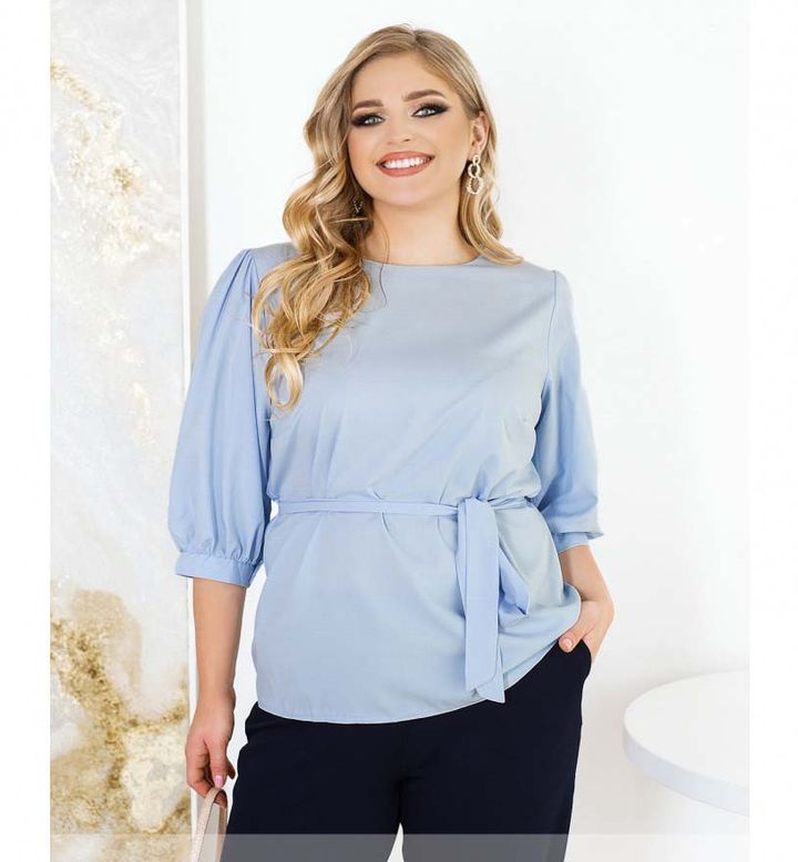 Купить Блуза №2302-голубой, 66-68, Minova