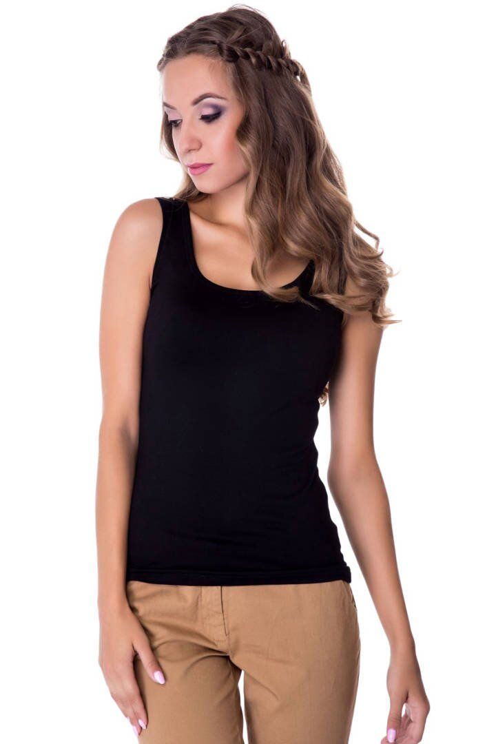Buy T-shirt wide shoulder strap Black 46, F60013, Fleri