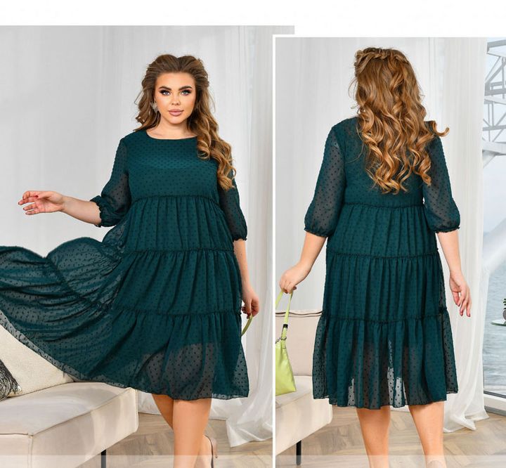 Купить Платье №8620-2-Темно-Зеленый, 60, Minova