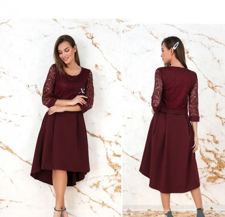 Buy Women's dress No. 8619-bordeaux,48, Minova