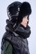 Buy Hat with ear flaps, Pobeda, Black with reflective stripe/black, 58-60, P11-006, Fiona