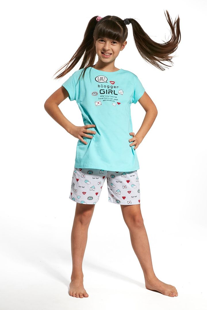 Buy Girls pajamas, Turquoise grey, 787-18 56 Blogger girl, 98-104, Cornette