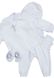 Christening set for a newborn made of cotton, 03-00575, 68, White and milky, Fashionable toddler