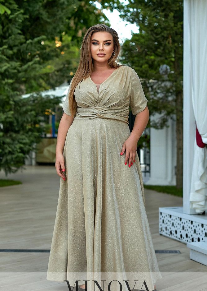 Buy Dress №20-18-Gold Beige, 58, Minova