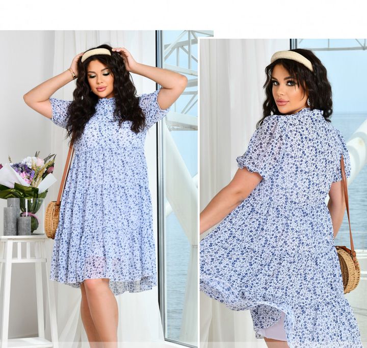 Buy Dress №8635-6-White-Blue, 60, Minova