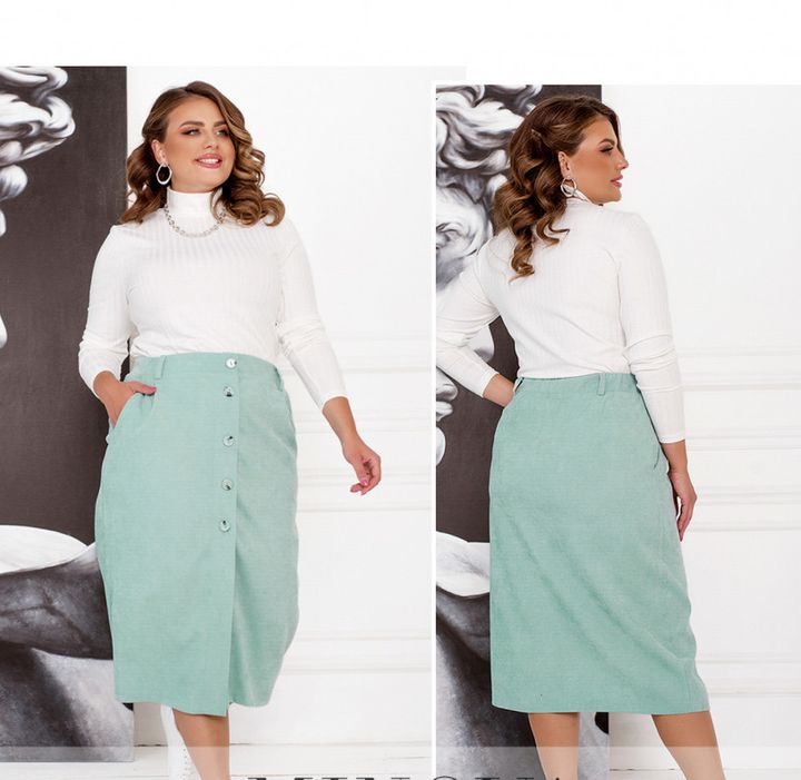 Buy Velvet skirt №2307-mint, 66-68, Minova