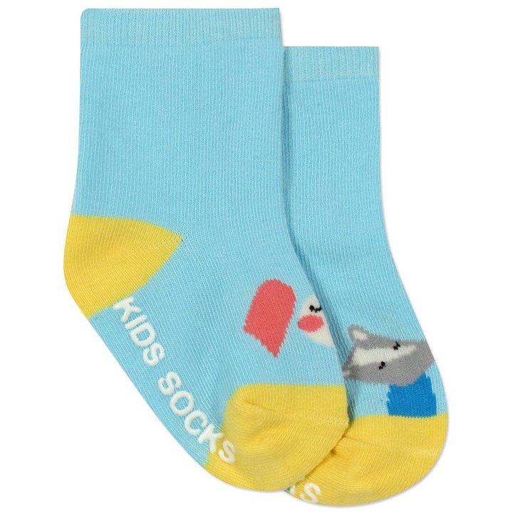Купить Детские антискользящие носки "Лисица и кролик" 45801 Голубой, 2-48 м., Berni