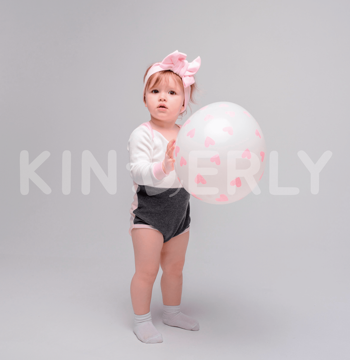 Buy Bodysuit with long sleeves, Milky-gray-pink, 1029, 80, Kinderly
