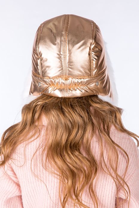 Buy Hat with ear flaps, Pobeda, Bronze/White,58-60, P-250, Fiona