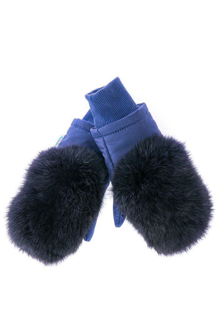 Buy Mittens, Blue with lacquer effect, Av-909, size XL, Fiona