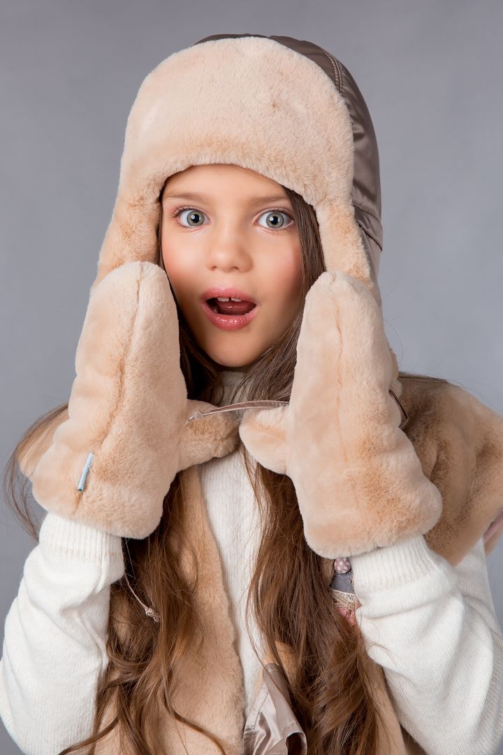 Buy Warm children's mittens, cappuccino, XL, IV-118, Fiona