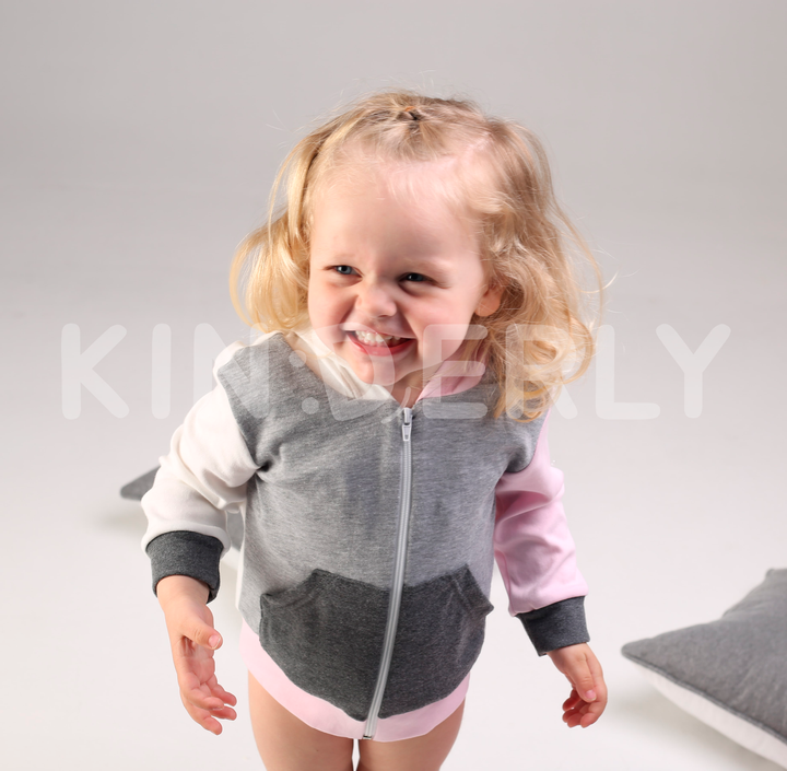 Купити Комплект для малюка, худі і штанці, Сіро-рожевий, 1051, 92, Kinderly