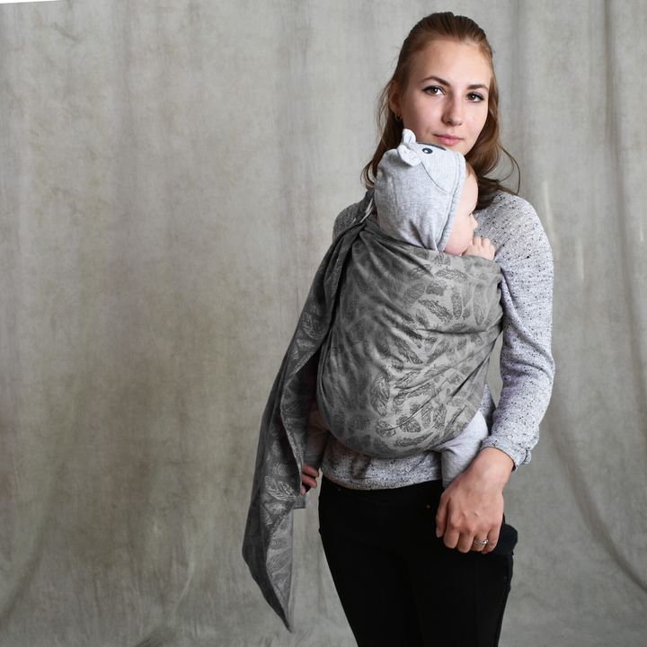 Buy Sling with rings jacquard gray Feathers