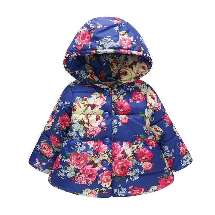 Купити Куртка для дівчинки демісезонна Бутони троянд, p.90, Синій, 51154, Jomake