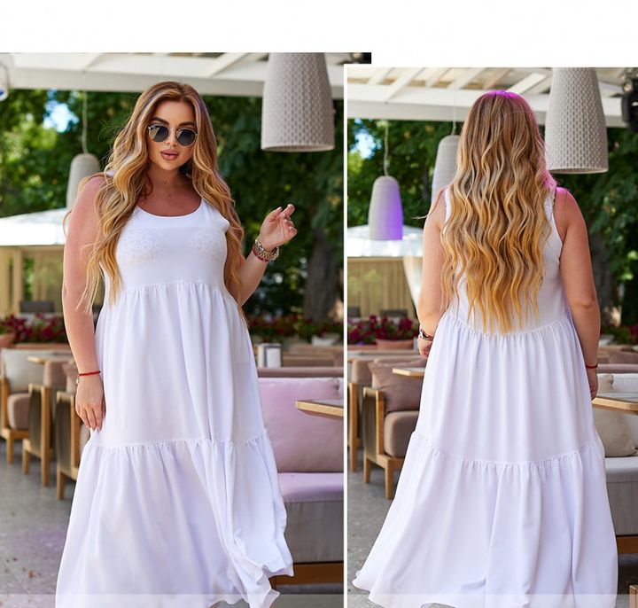 Buy Dress №589-White, 66-10XL, Minova