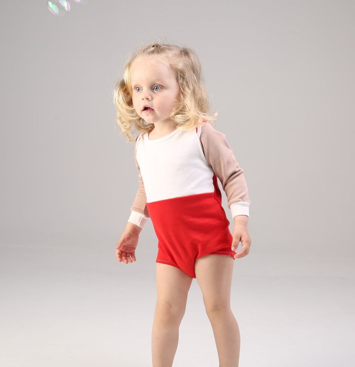 Buy Bodysuit with long sleeves, Milk-red-beige, 1029, 80, Kinderly