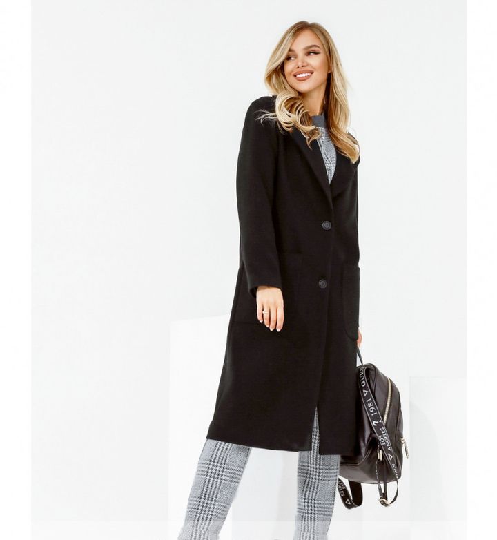 Купить Пальто женское демисезонное №2143-черный, 48, Minova