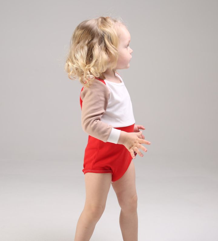 Buy Bodysuit with long sleeves, Milk-red-beige, 1029, 80, Kinderly