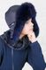 Buy Hat with ear flaps, Pobeda, Dark blue, 58-60, P-090, Fiona