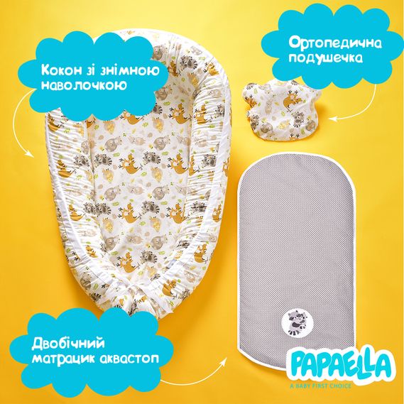 Buy Cocoon positioner for newborns 88X60X12 cm. Polka dots/Grey