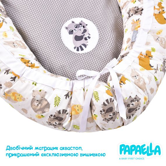 Buy Cocoon positioner for newborns 88X60X12 cm. Polka dots/Grey