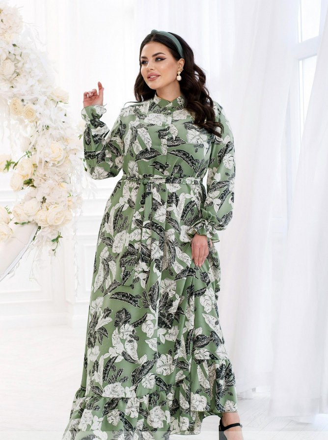 Купить Платье №8636-1-Зеленый, 60, Minova