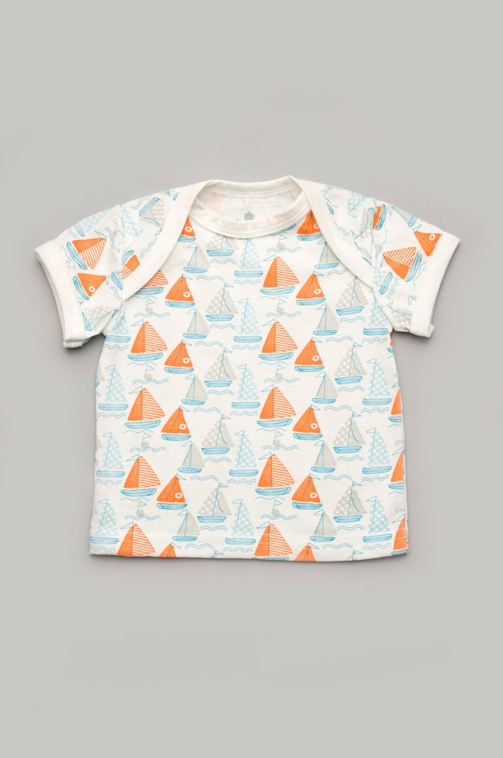 Buy T-shirt for kids, White-orange, 303-00037-1, 80, Fashion toddler