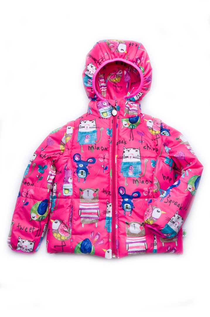 Купити Куртка-жилет (трансформер) для дівчинки "Animals", 03-00695-0, розмір 104, Модний карапуз