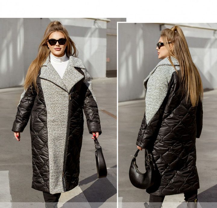 Купить Куртка женская №2413-черный-серый, 66-68, Minova
