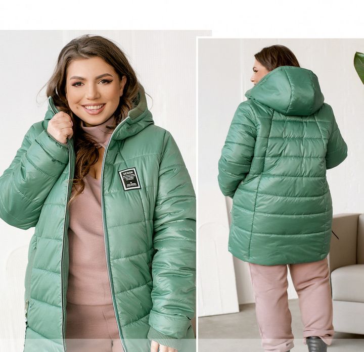 Купить Куртка женская стеганая №8-323-оливка, 60-62, Minova