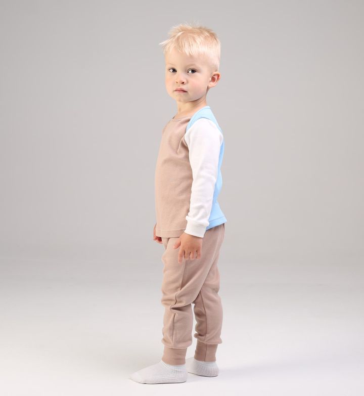 Buy T-shirt with long sleeves, Beige-blue-milk, 1041, 86, Kinderly