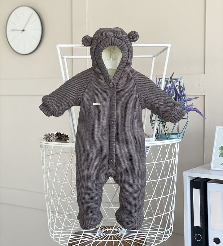 Buy Knitted jumpsuit with terry "Brown bag", 68, Kid's Fantasy