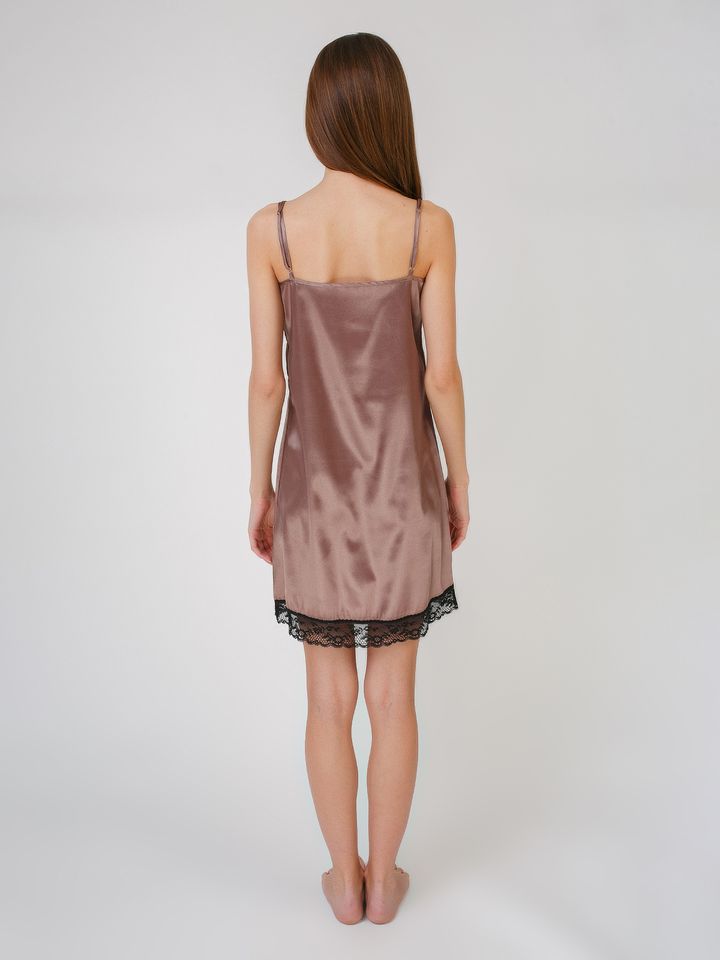 Buy Silk nightgown with lace, Bronze 44, F50071, Fleri