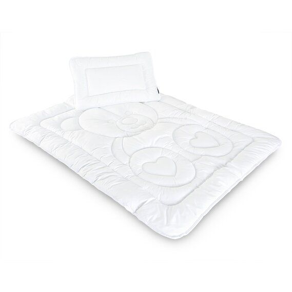 Buy Crib set Teddy bear, blanket and pillow, white, 8-12824