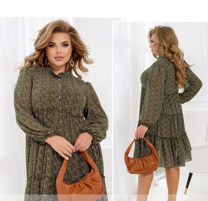 Buy Dress №8635-Khaki, 60, Minova