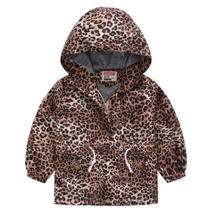 Купить Куртка-ветровка для девочки Милый леопард, p.140, Коричневый, 51129, Jomake