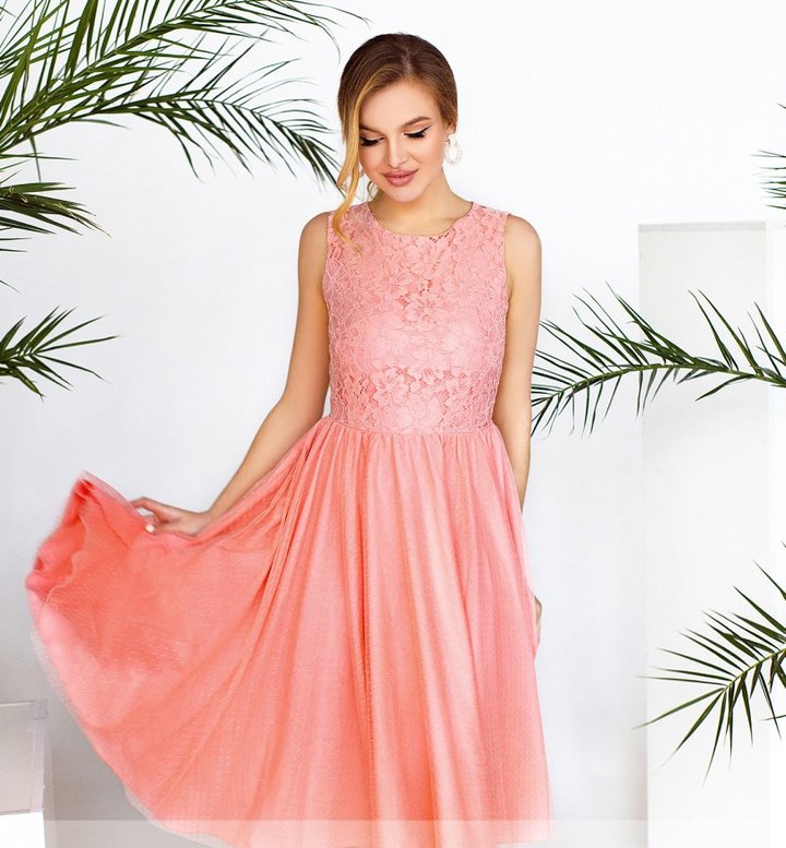 Buy Women's dress No. 3143-peach,48, Minova