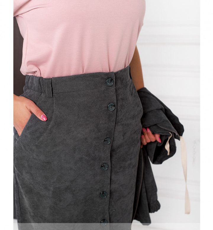 Buy Velvet skirt №2307-graphite, 66-68, Minova