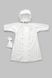 Крестильный комплект с кружевом для мальчика , 03-01011-0, 62, Бело-молочный, Модный карапуз