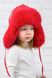 Buy Hat with earflaps for girls, insulated, Happy, red, 50-52, Xs-005, Fiona