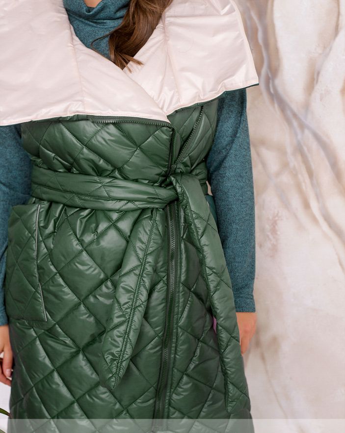 Buy Women's quilted vest No. 2312-green, 68-70, Minova