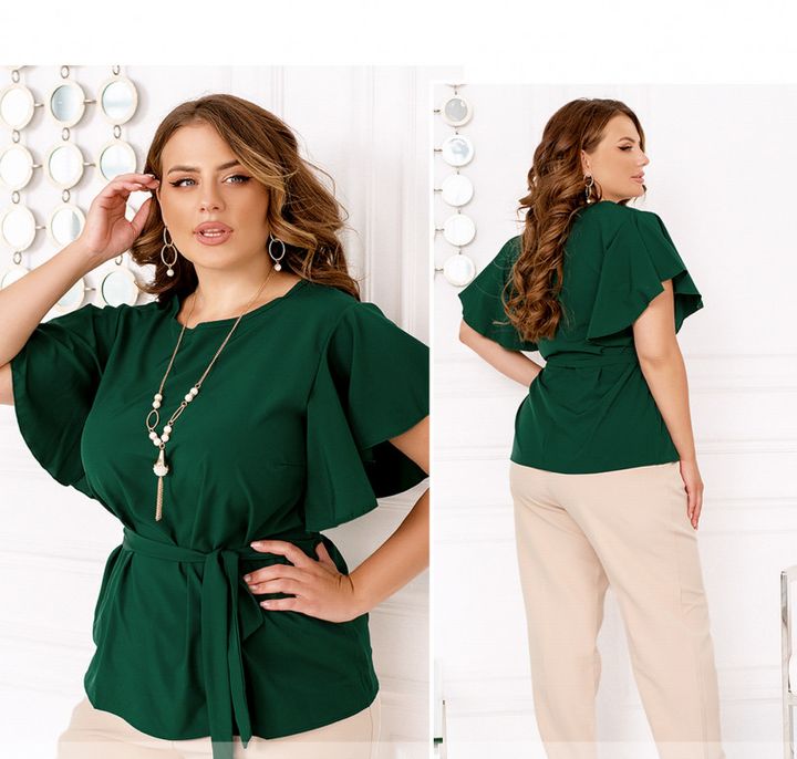 Купить Блуза №2253-Зеленый, 66-68, Minova