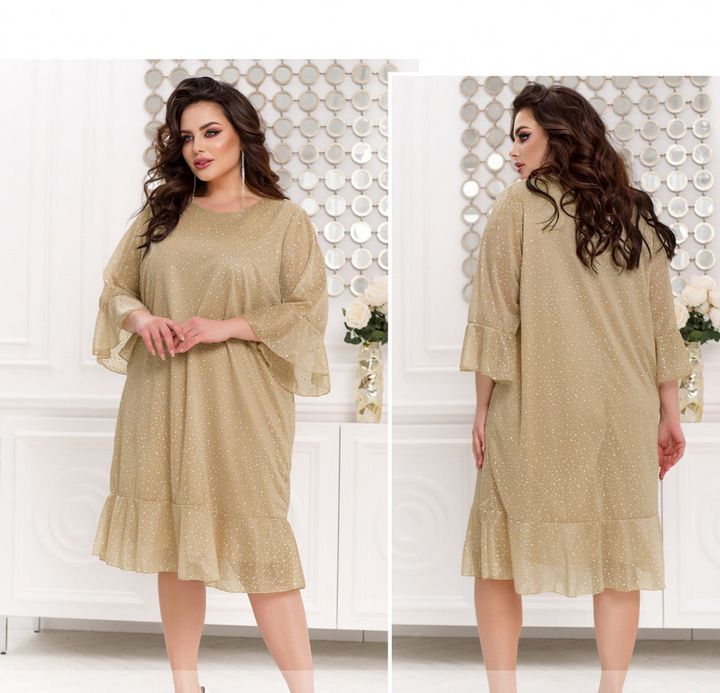 Buy Dress №22-016-Light Beige, 64, Minova