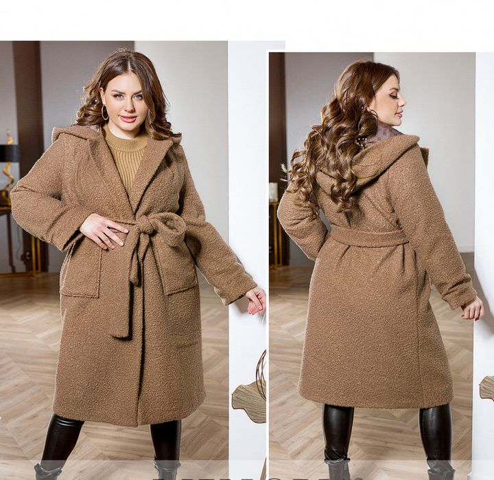 Купить Пальто женское демисезонное №1124-Капучино, 56-58, Minova