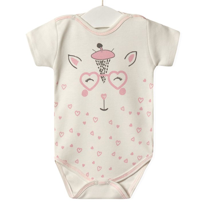 Buy Bodysuit for girl Pink giraffe, 9 months, White, 54459, Twetoon