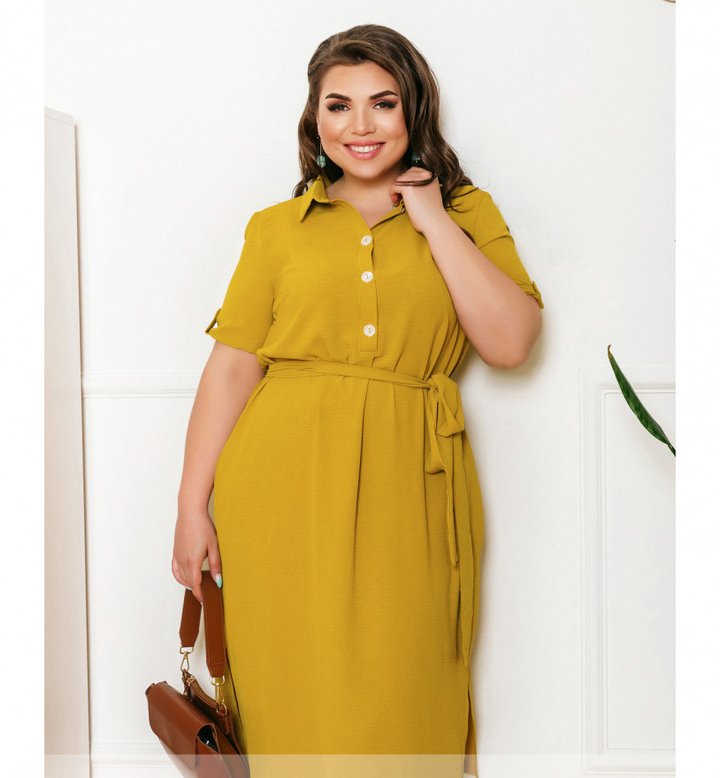 Buy Dress №01122-mustard, 50, Minova