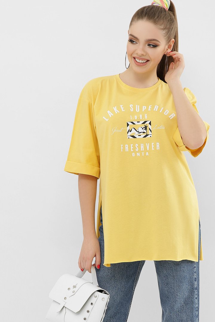 Купити Жіноча футболка VL, Жовтий, p. S, 2606, Glem
