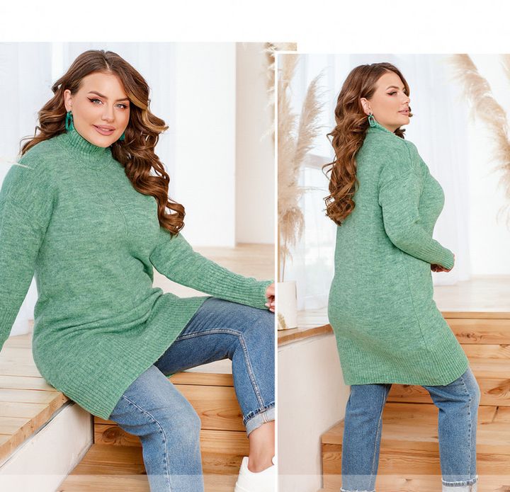 Buy Sweater-tunic for women No. 7648-mint, one size, Minova