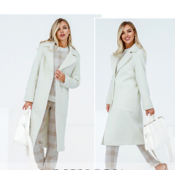 Buy Women's demi-season coat No. 2143-milky, 48, Minova