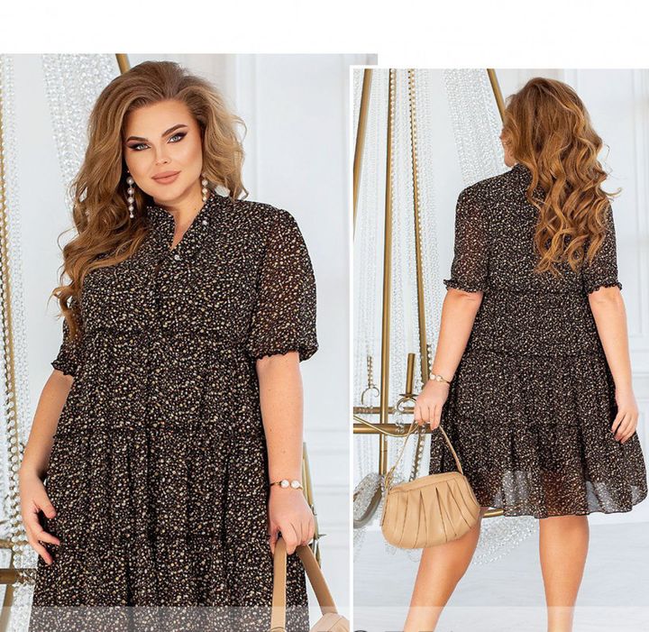 Buy Dress №8635-4-black, 6XL, Minova